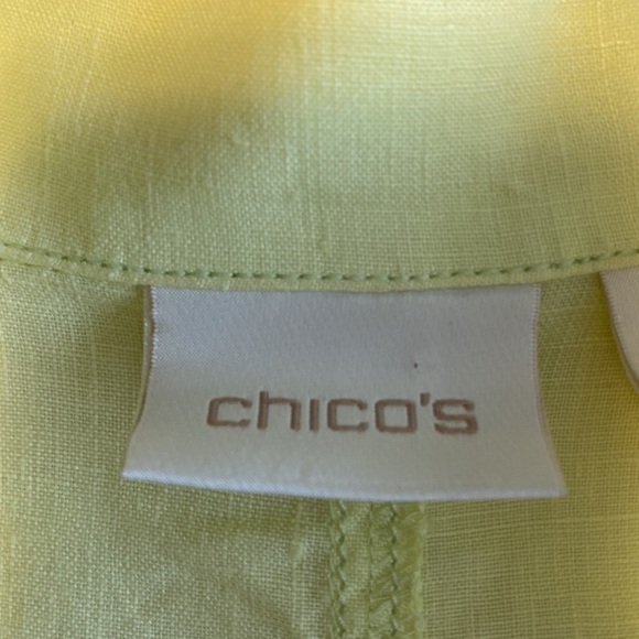 Chico’s 100% Linen Yellow Blazer - size 2 - Picture 8 of 13